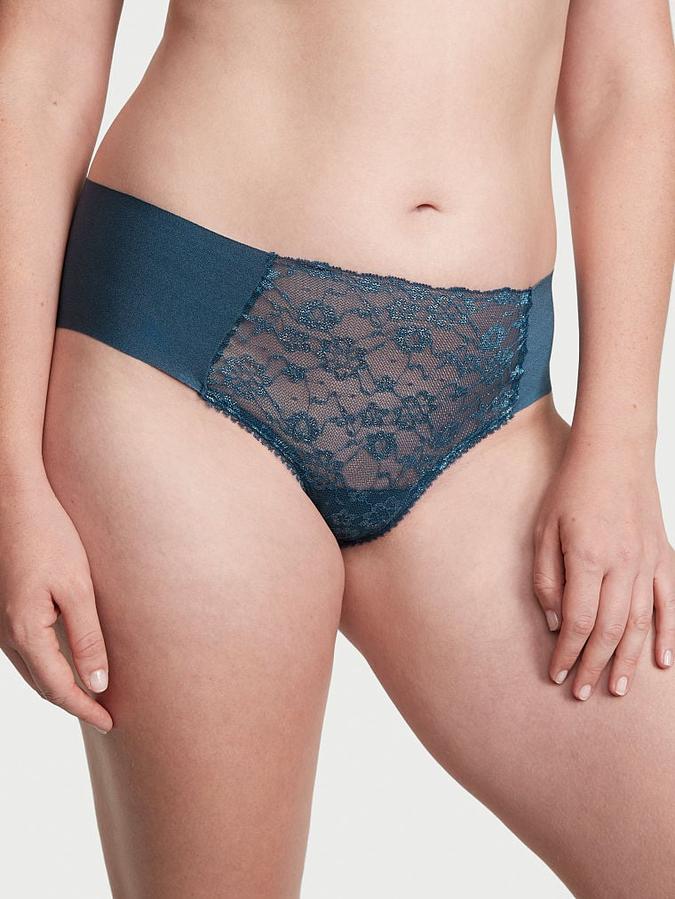 Shimmer Lace-Inset No-Show Cheeky Panty image number 0