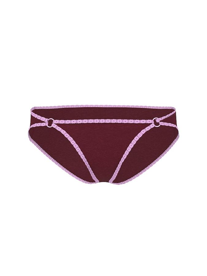 Cotton Lace-Trim Low-Rise Cheeky Panty image number 2