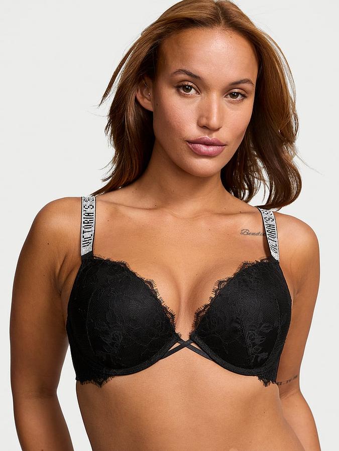 Shine Strap Lace Push-Up Bra image number 0