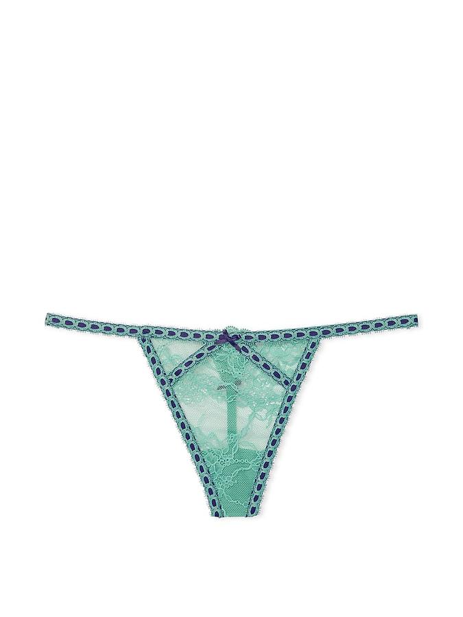 Ribbon Slot Lace V-String Panty image number 1