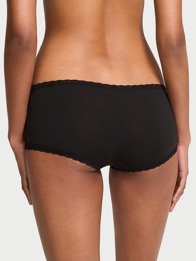 Cotton Lace-Trim Boyshort Panty