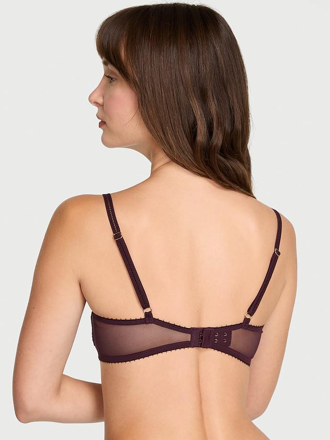Laces Out Embroidery Unlined Semi Open-Cup Balconette Bra image number 1