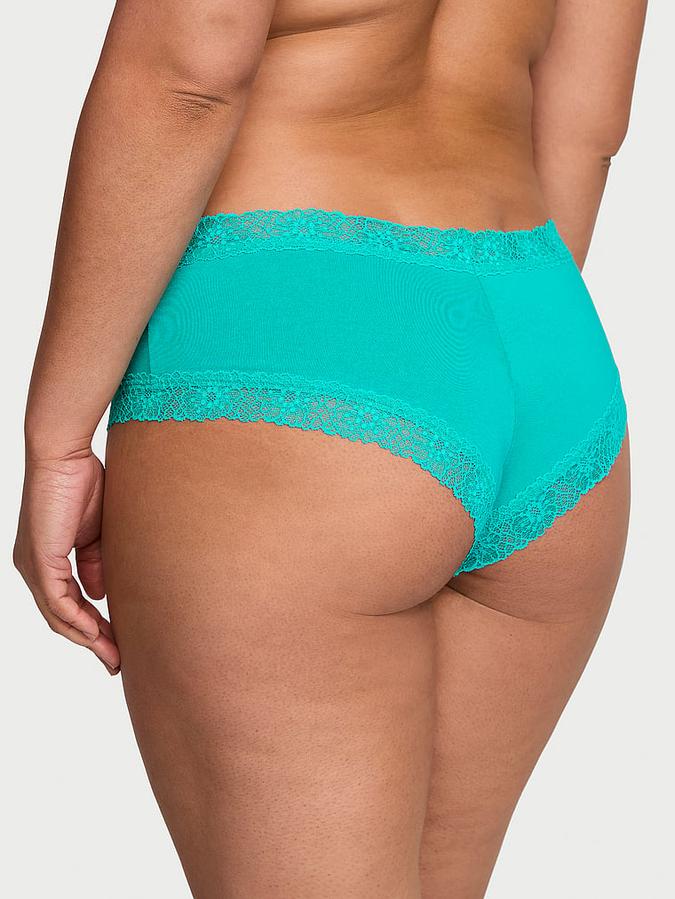 Lace-Waist Cotton Cheeky Panty image number 1