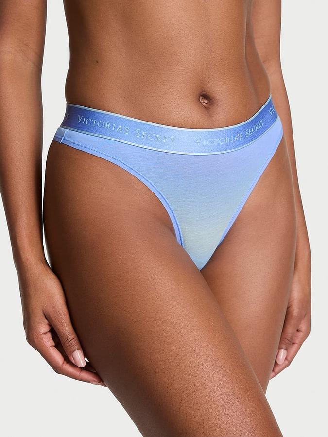 Logo Cotton Thong Panty image number 0