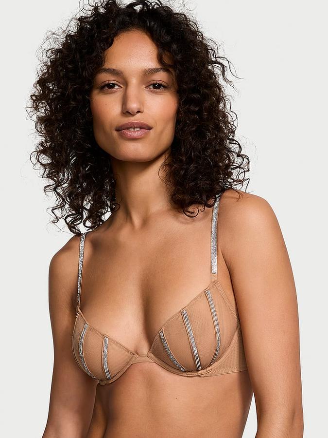 Sheer Shine Unlined Low-Cut Demi Bra image number 0