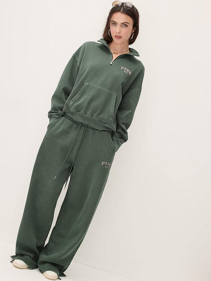 Ivy Fleece Wide-Leg Split-Hem Sweatpants image number 2