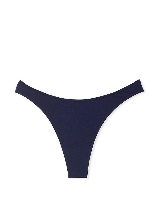 Stretch Cotton High Leg Thong Panty image number 1
