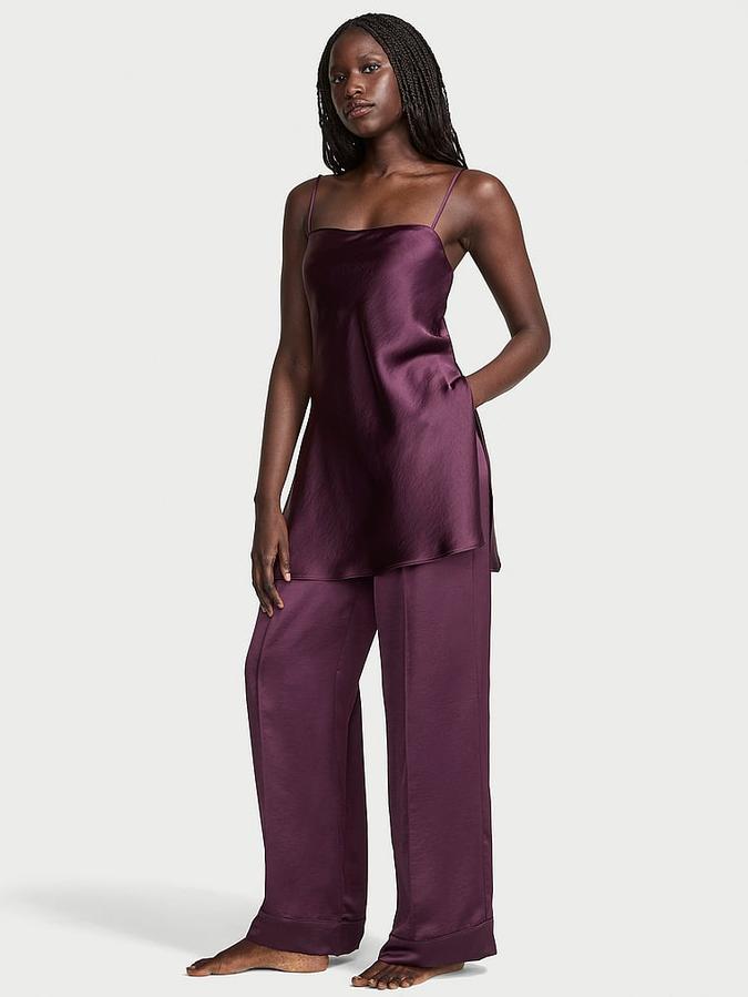 Luxe Satin Tunic Cami & Pant Set image number 0