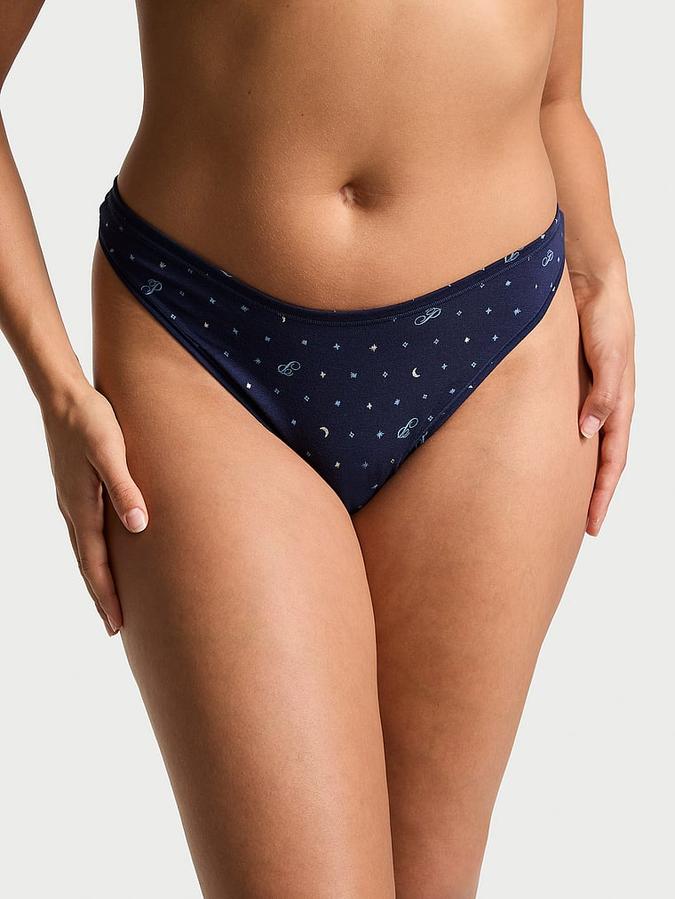 Cotton High-Leg Thong Panty image number 0