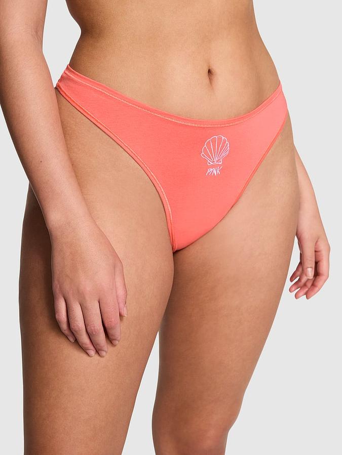 Cotton High-Leg Thong Panty