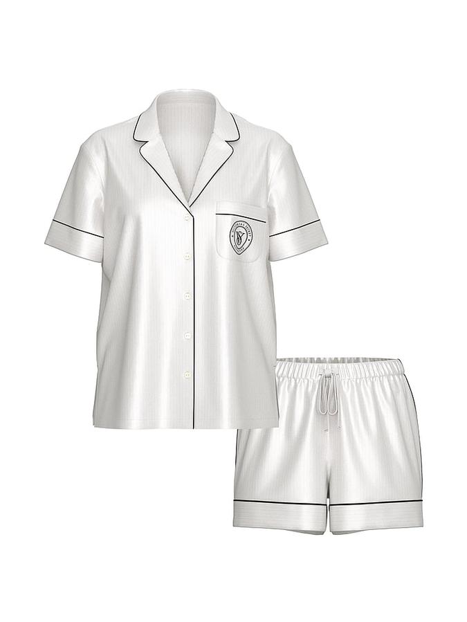 Glazed Satin Short Pajama Set image number 2