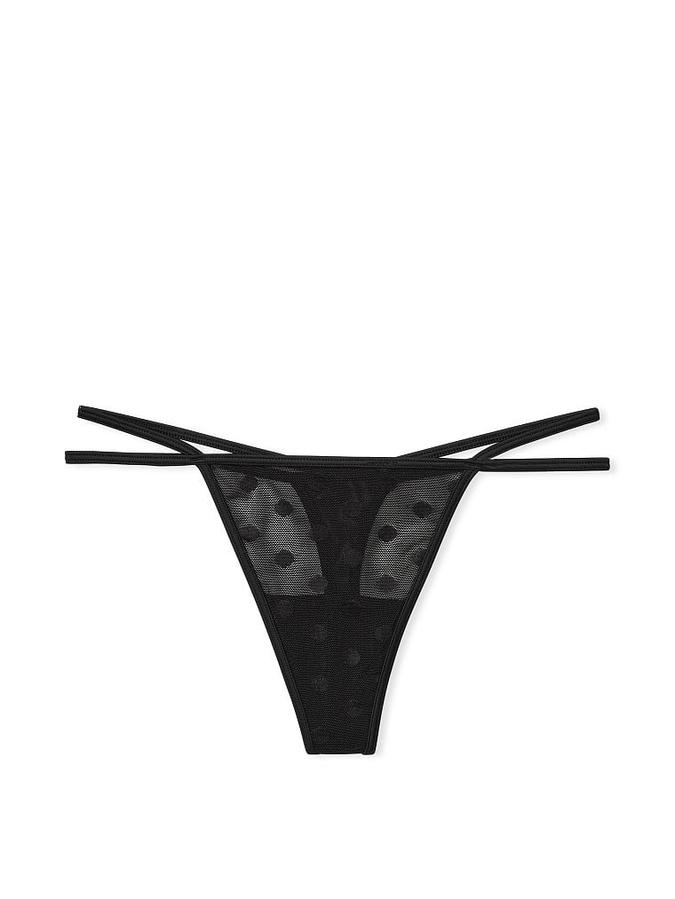 DOT MESH STRAPPY THONG