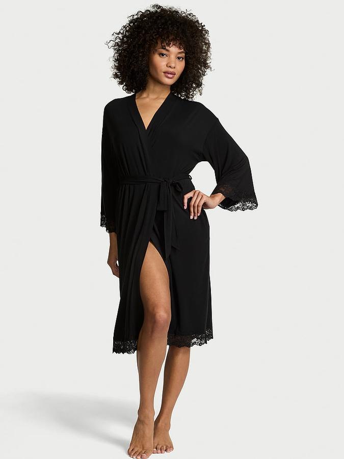 SoSoft&trade; Modal Lace-Trim Robe