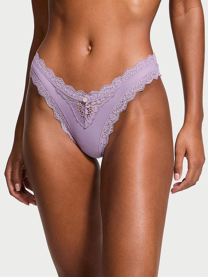 Lace-Trim Brazilian Panty