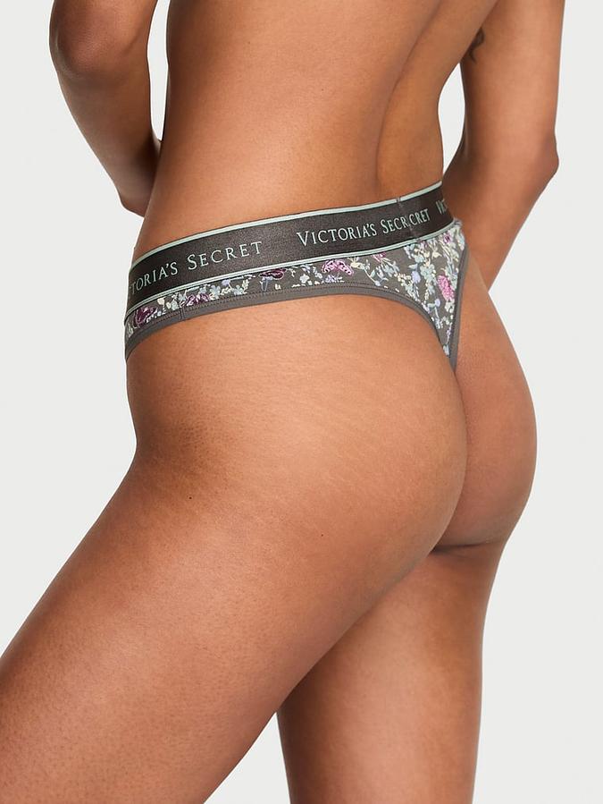 Logo Cotton Thong Panty image number 1