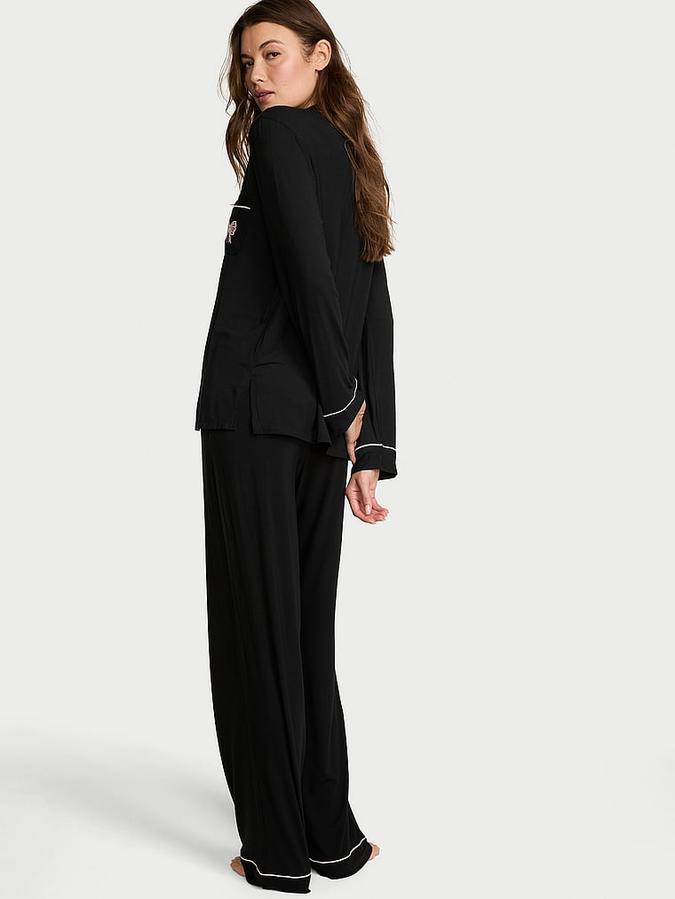 Modal Soft Bow Long Pajama Set