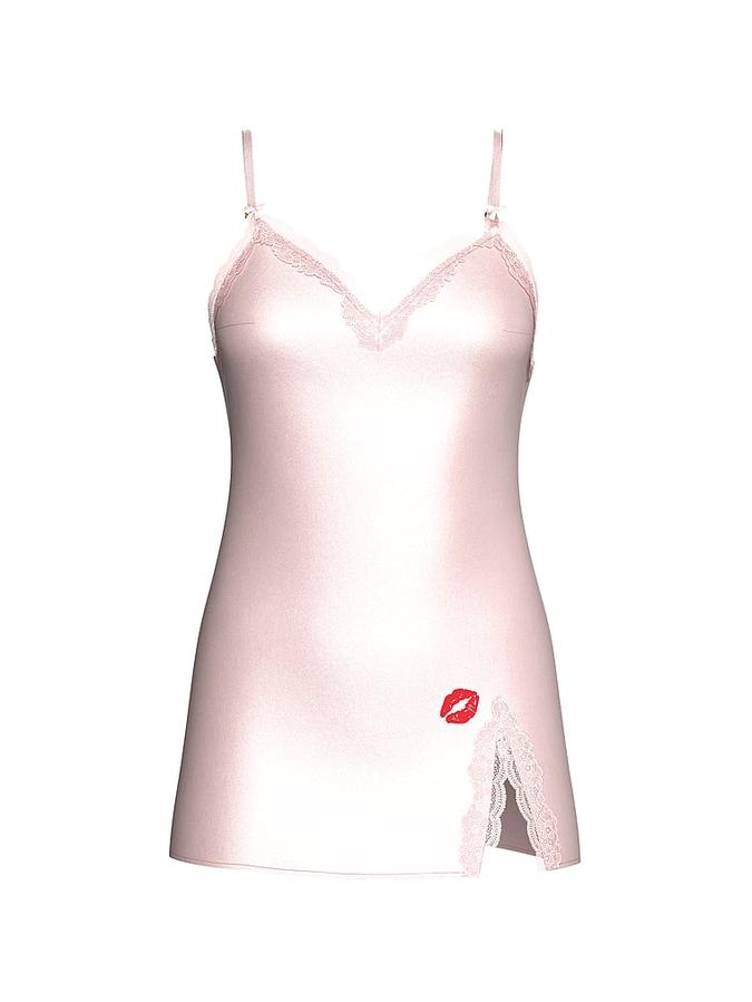 Tease Satin Lace-Trim Mini Slip Dress image number 2