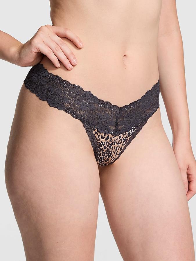 Wink Lace-Trim Thong Panty image number 0