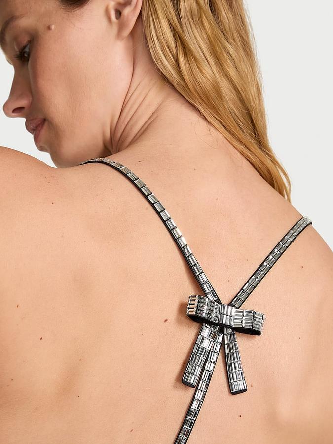 Crystal Bow Satin Mini Slip image number 3