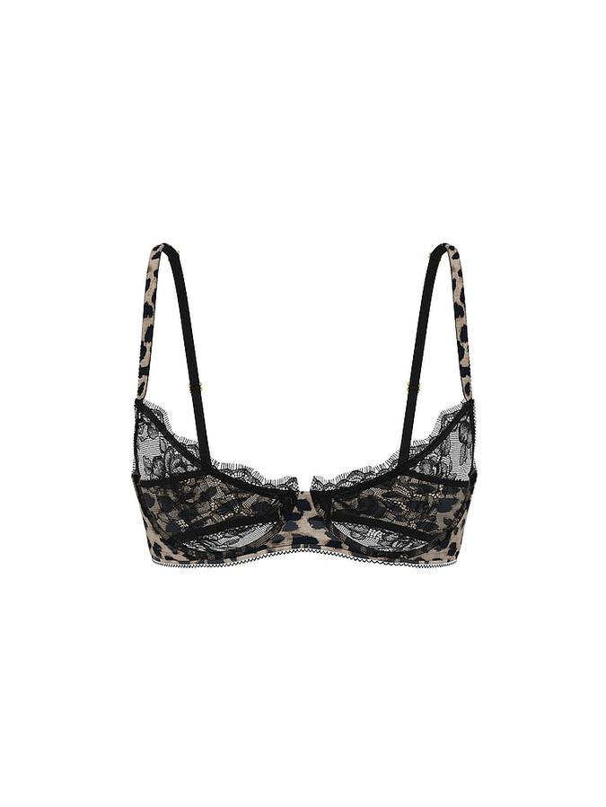 Rose Lace & Satin Unlined Plunge Demi Bra image number 2
