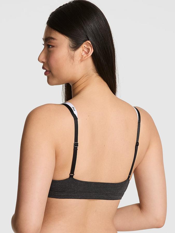 Logo Cotton Strappy Triangle Bralette image number 1