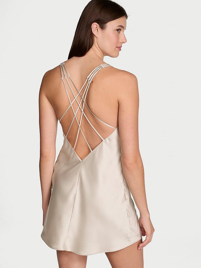 Scattered Shine Strap Satin Strappy-Back Slip image number 1