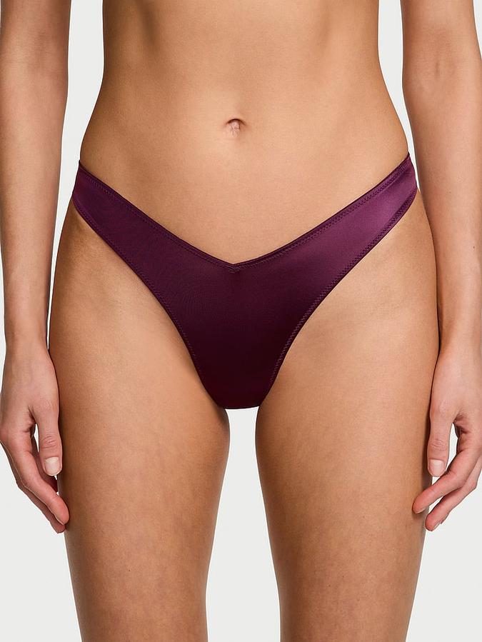 Smooth Strappy-Back High-Leg Thong Panty