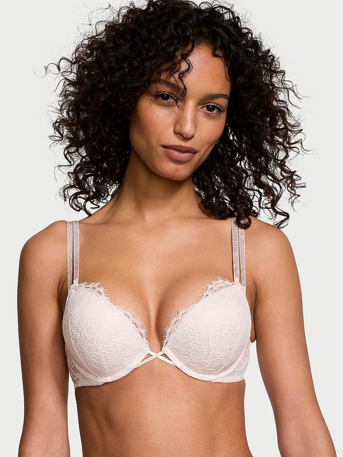 Bombshell Add-2-Cups Double Shine Strap Lace Push-Up Bra image number 0