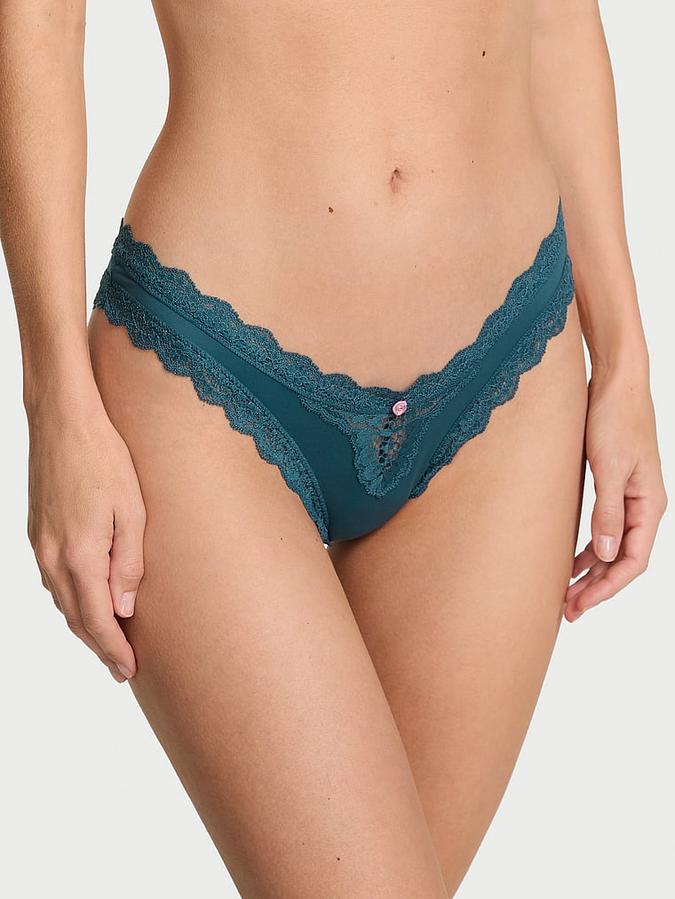 Lace-Trim Brazilian Panty