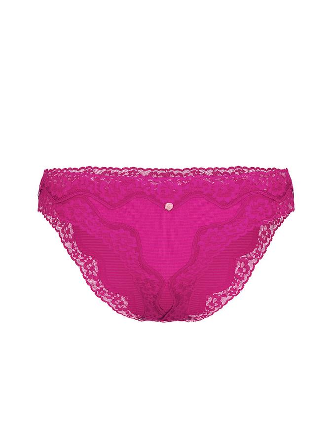 Cotton Shadow Stripe Lace-Waist Bikini Panty image number 2