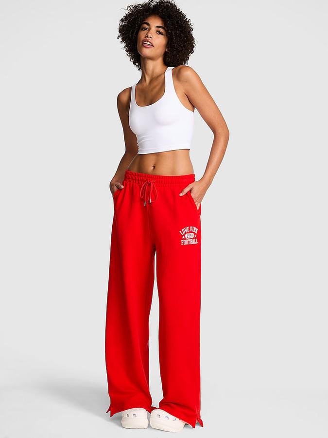 Ivy Fleece Wide-Leg Split-Hem Sweatpants image number 0