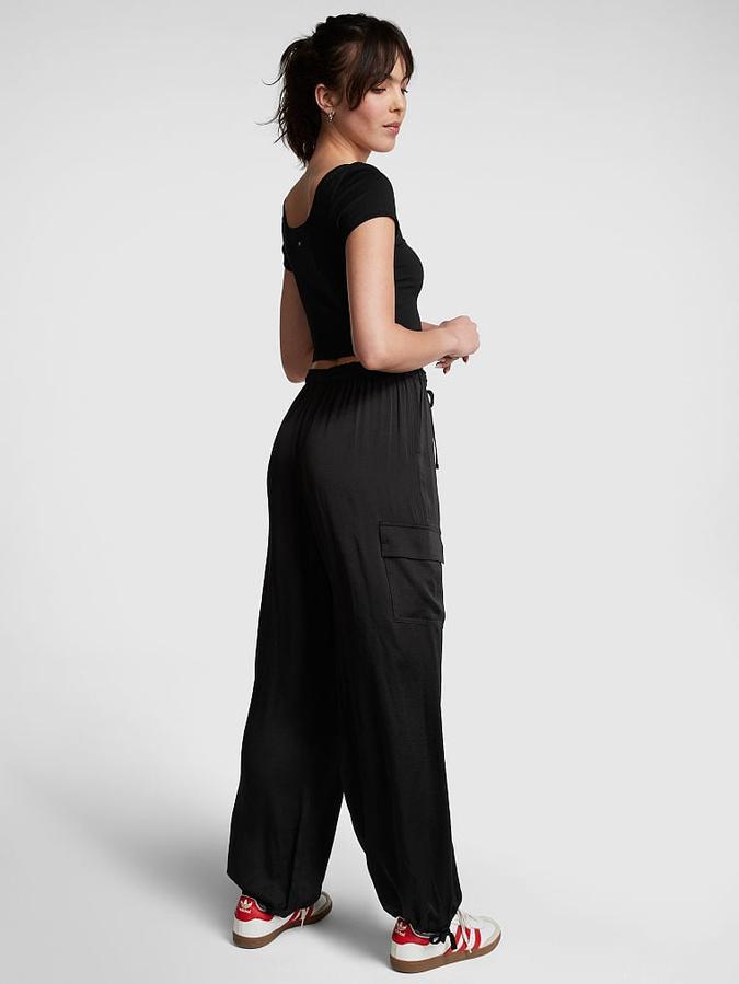 Satin Parachute Pants