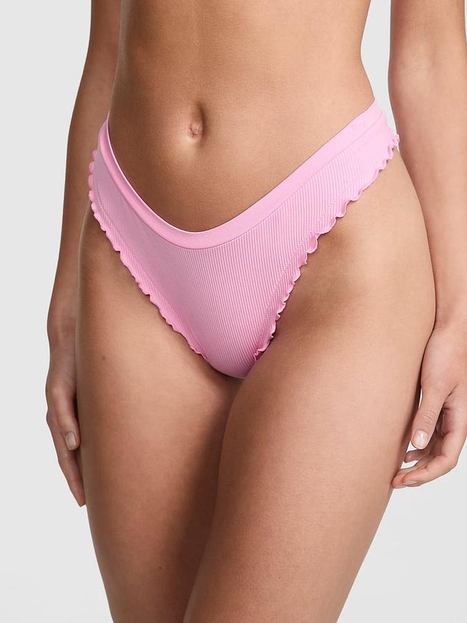 Seamless High-Leg Thong Panty image number 0