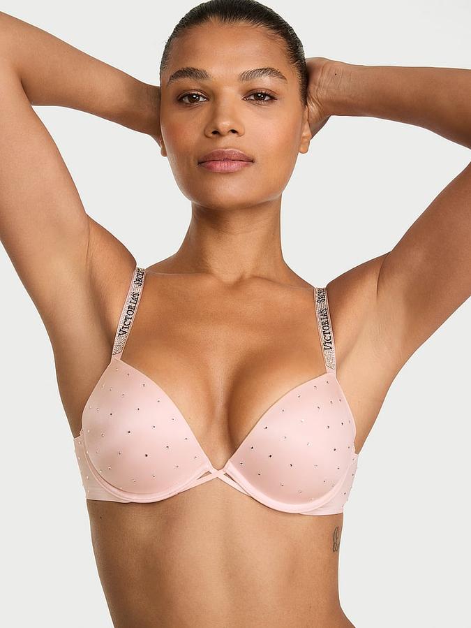 Shine Strap Dot Push-Up Bra