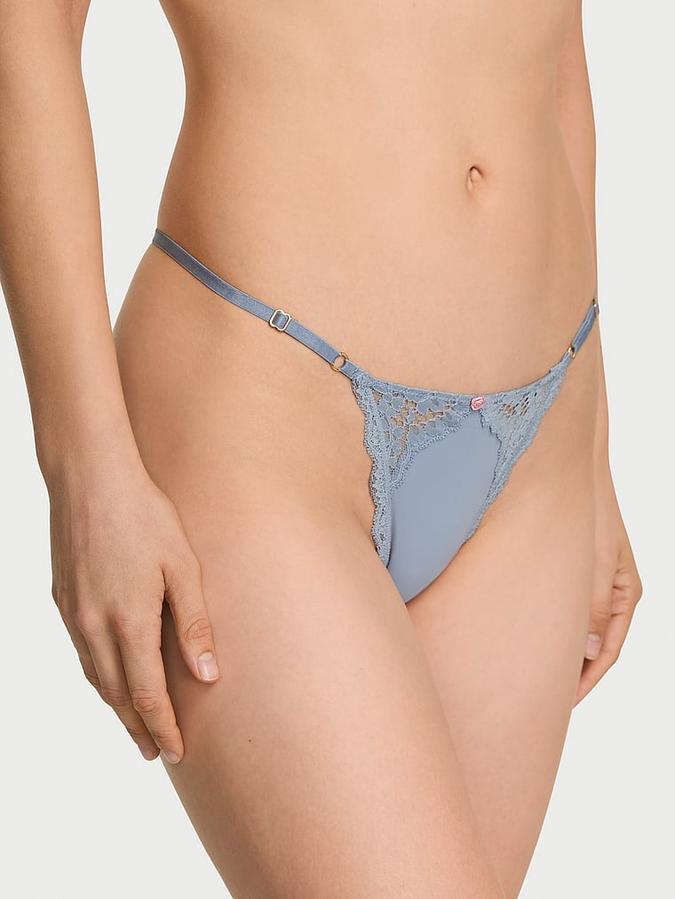 Lace-Trim Adjustable V-String Panty image number 0