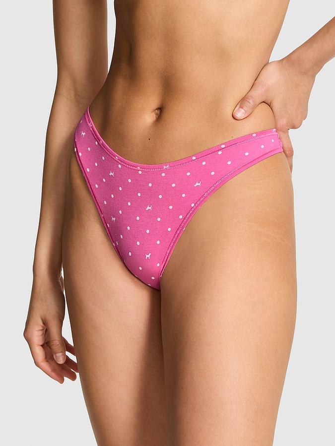 Cotton High-Leg Thong Panty image number 0