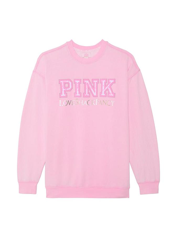 PINK x LoveShackFancy Oversized Crew Sweatshirt image number 2