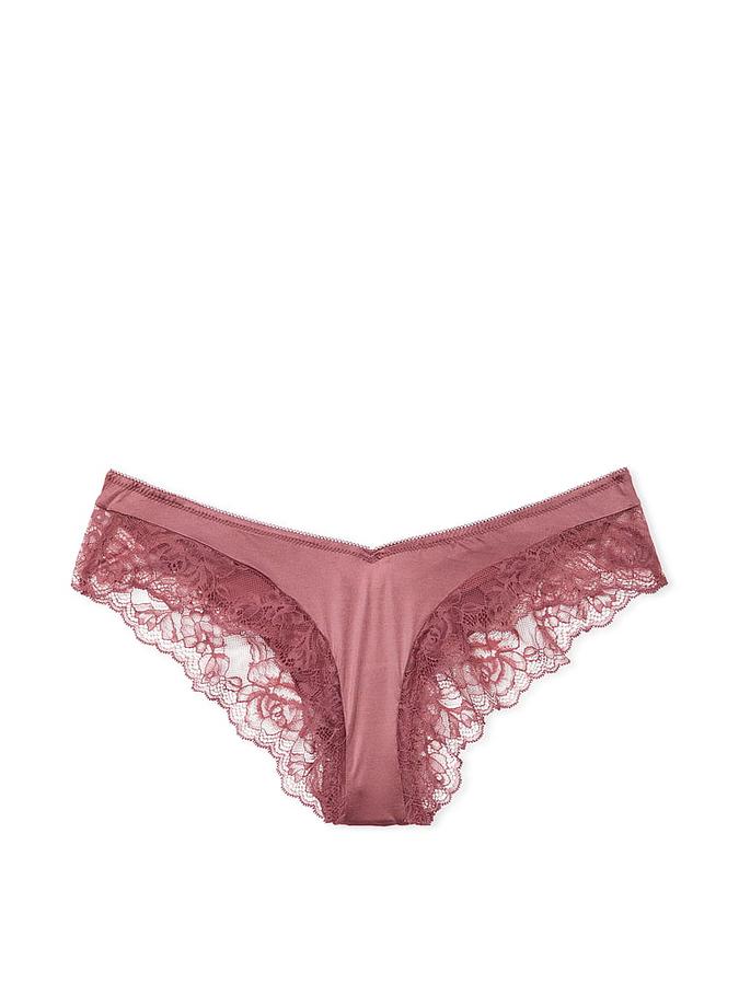 Rose Lace-Trim High-Leg Cheeky Panty image number 0