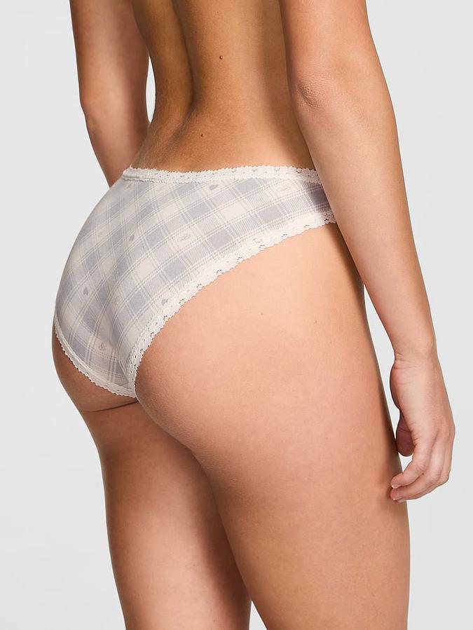 Cotton Lace-Trim Low-Rise Cheeky Panty