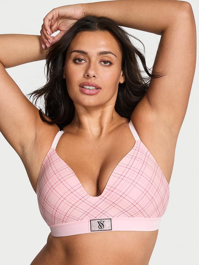 Pointelle Logo Lightly Lined Wireless Bra