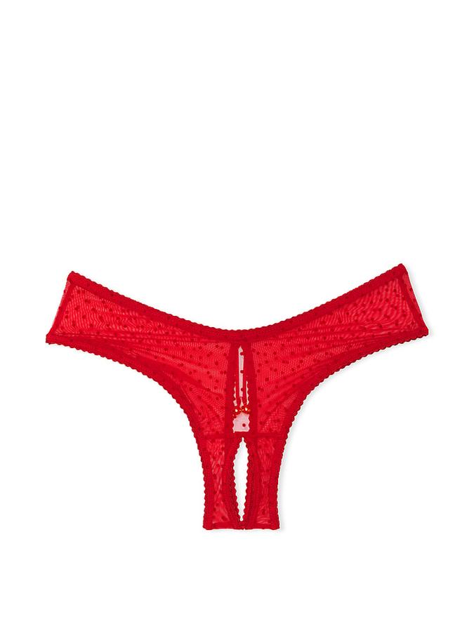 Jingle Bells Mesh Crotchless Cheeky Panty image number 2