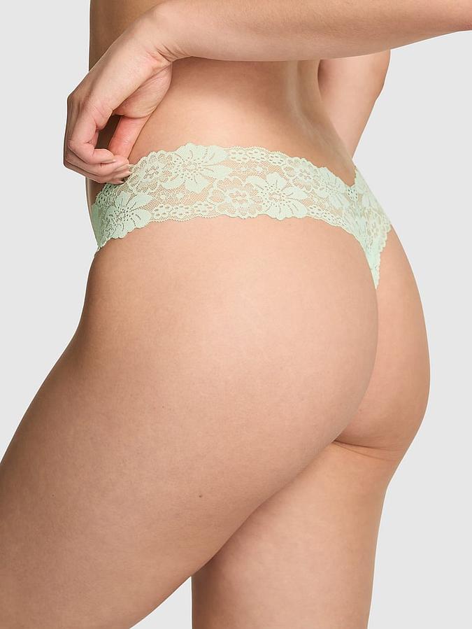 PINK Wink&trade; Lace-Trim Thong Panty