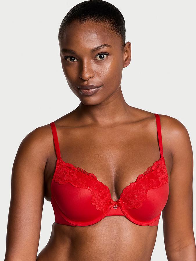 Lace-Trim Push-Up Perfect Shape Bra image number 0