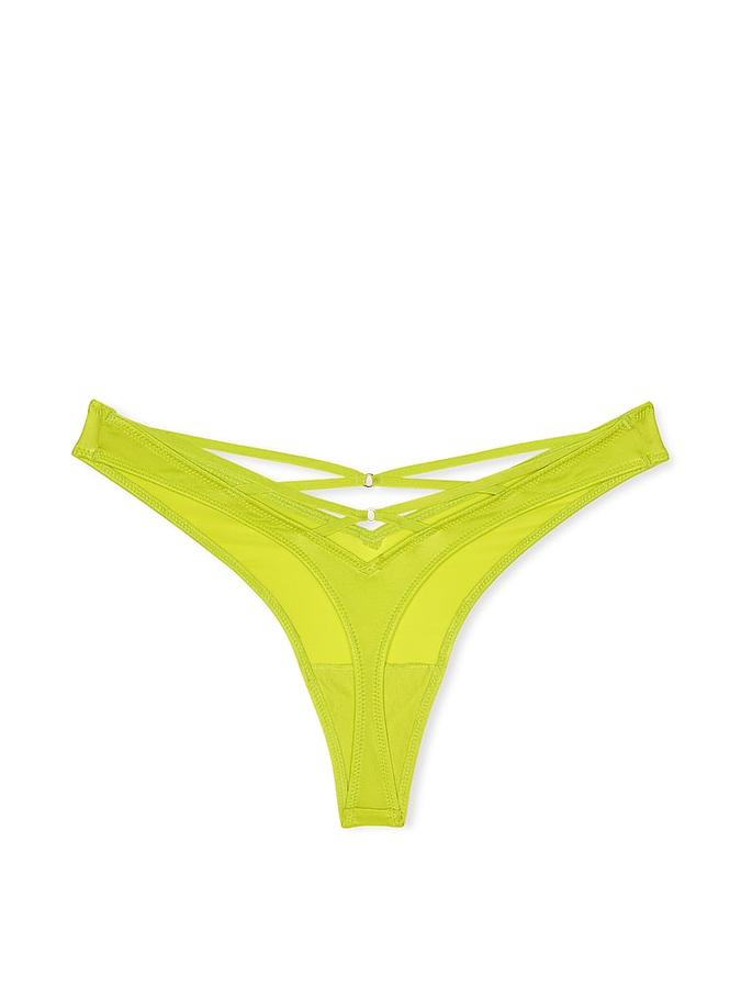 Smooth Strappy-Back High-Leg Thong Panty image number 3