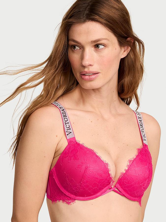 Shine Strap Lace Push-Up Bra