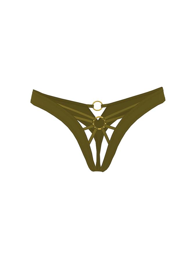 Strappy Ring Hardware Crotchless Thong Panty image number 2