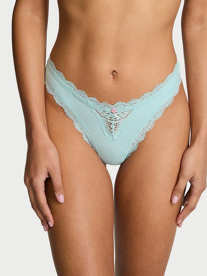 Lace-Trim Brazilian Panty