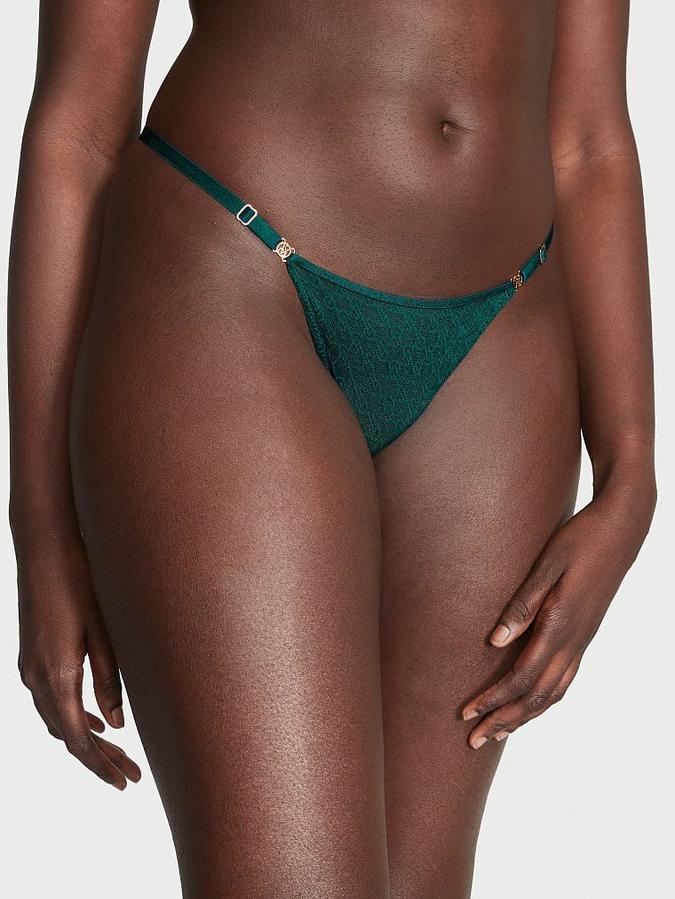 Icon by Victoria's Secret Lace Adjustable String Thong Panty image number 0