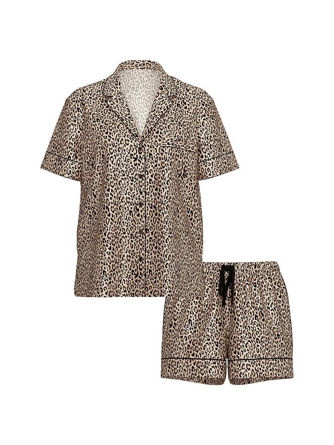 Glazed Satin Short Pajama Set image number 2