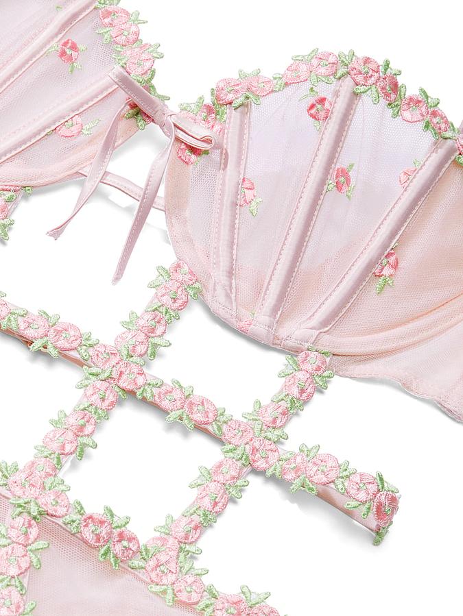 Wicked Unlined Rosebud Embroidery Teddy image number 3